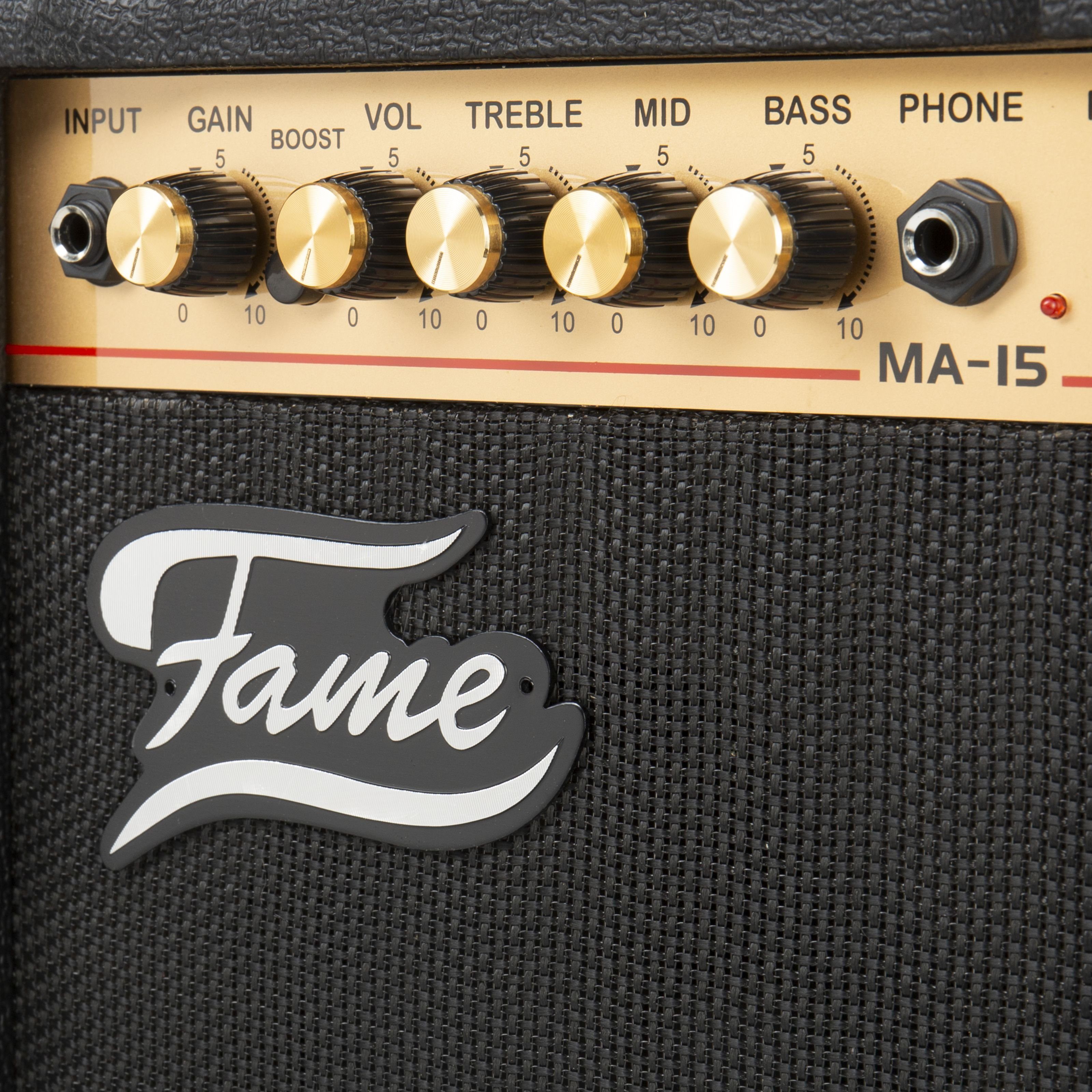 FAME Verstärker (MA-15 Combo Gitarrenverstärker mit 15 Watt Leistung und 3-Band Equali)