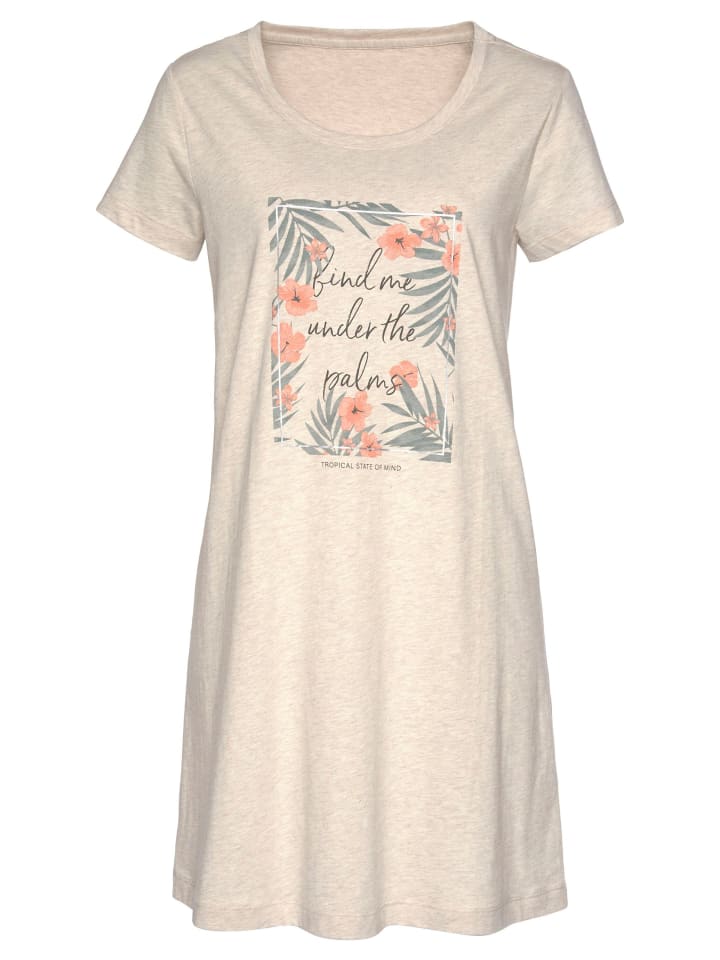 LASCANA Sleepshirt in sand-meliert günstig kaufen