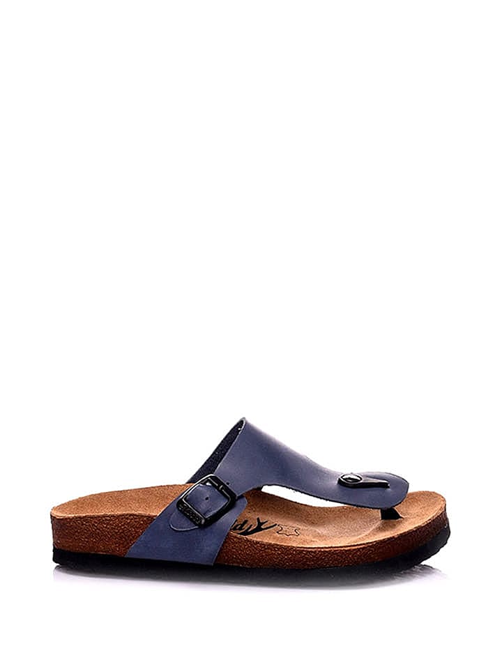 Moosefield Leder-Zehentrenner in Blau günstig kaufen 39