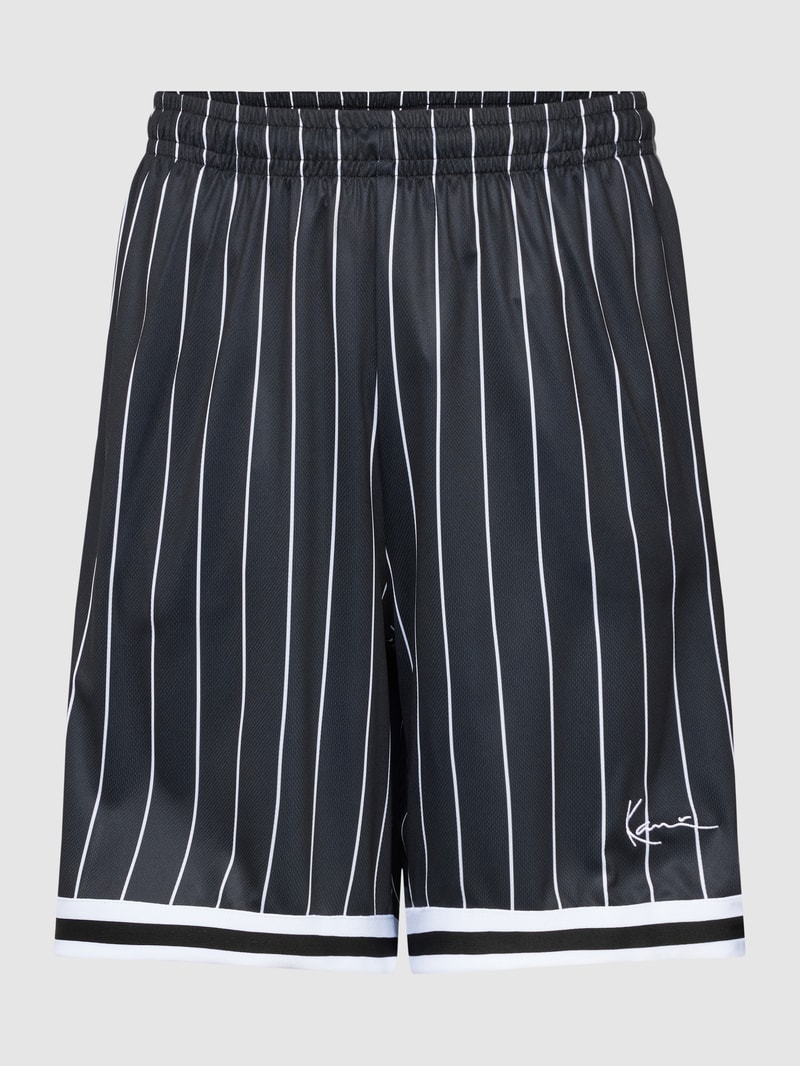 Sweatshorts mit Streifenmuster Modell 'Pipe' in black
