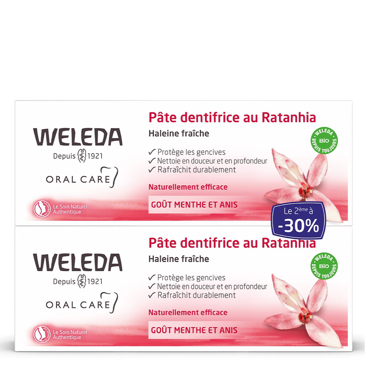 Weleda Rathania Soin Bucco-Dentaire Pâte Dentifrice Lot de 2 x 75ml