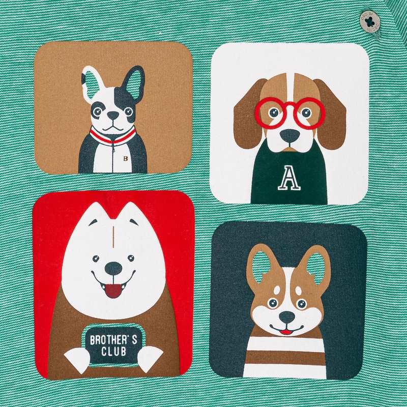 T-shirt micro rayures animaux vert bébé garçon