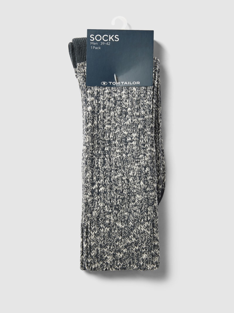Socken mit Label-Detail in anthrazit meliert
