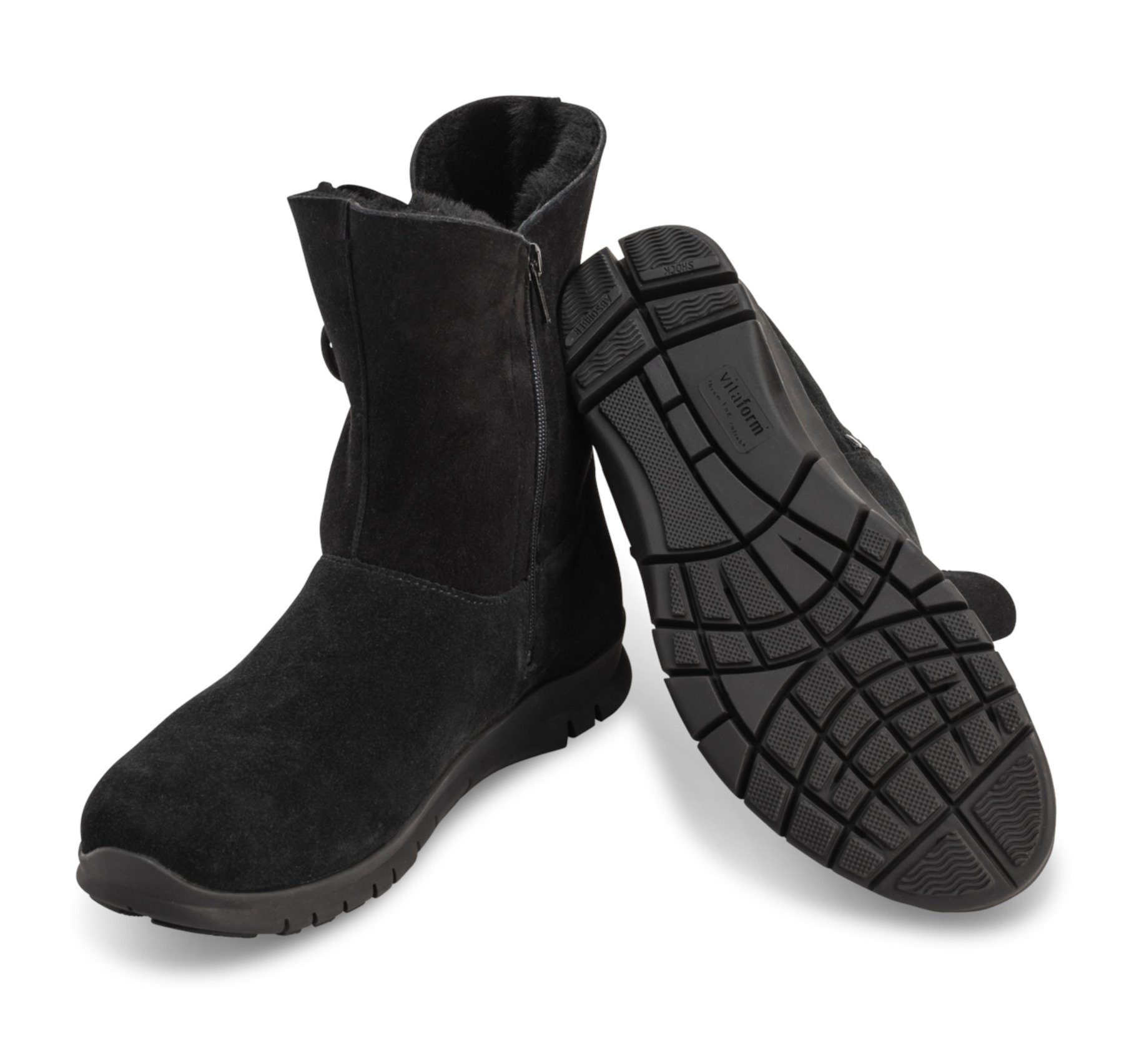 vitaform Damenschuhe Stiefelette Veloursleder Stiefelette