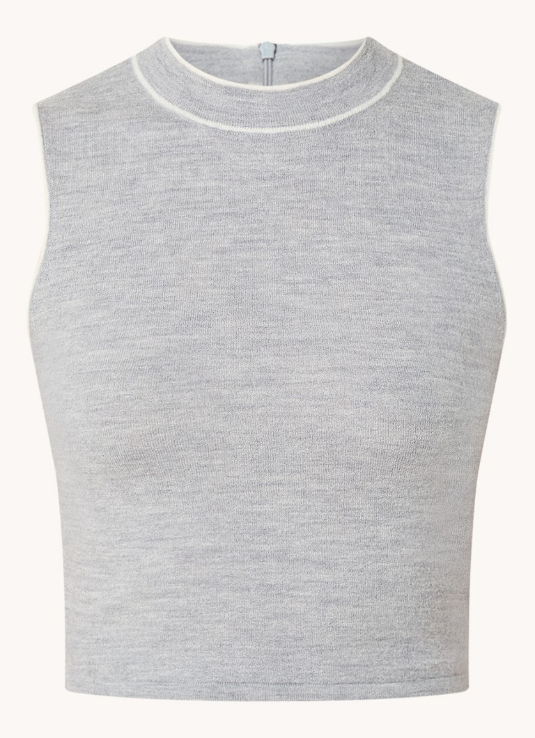 Sandro Πλεκτό μάλλινο crop top με λεπτή πλέξη
