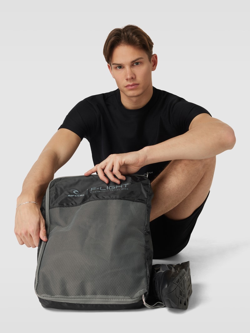 Tasche mit Label-Print im 3er-Pack in dunkelblau