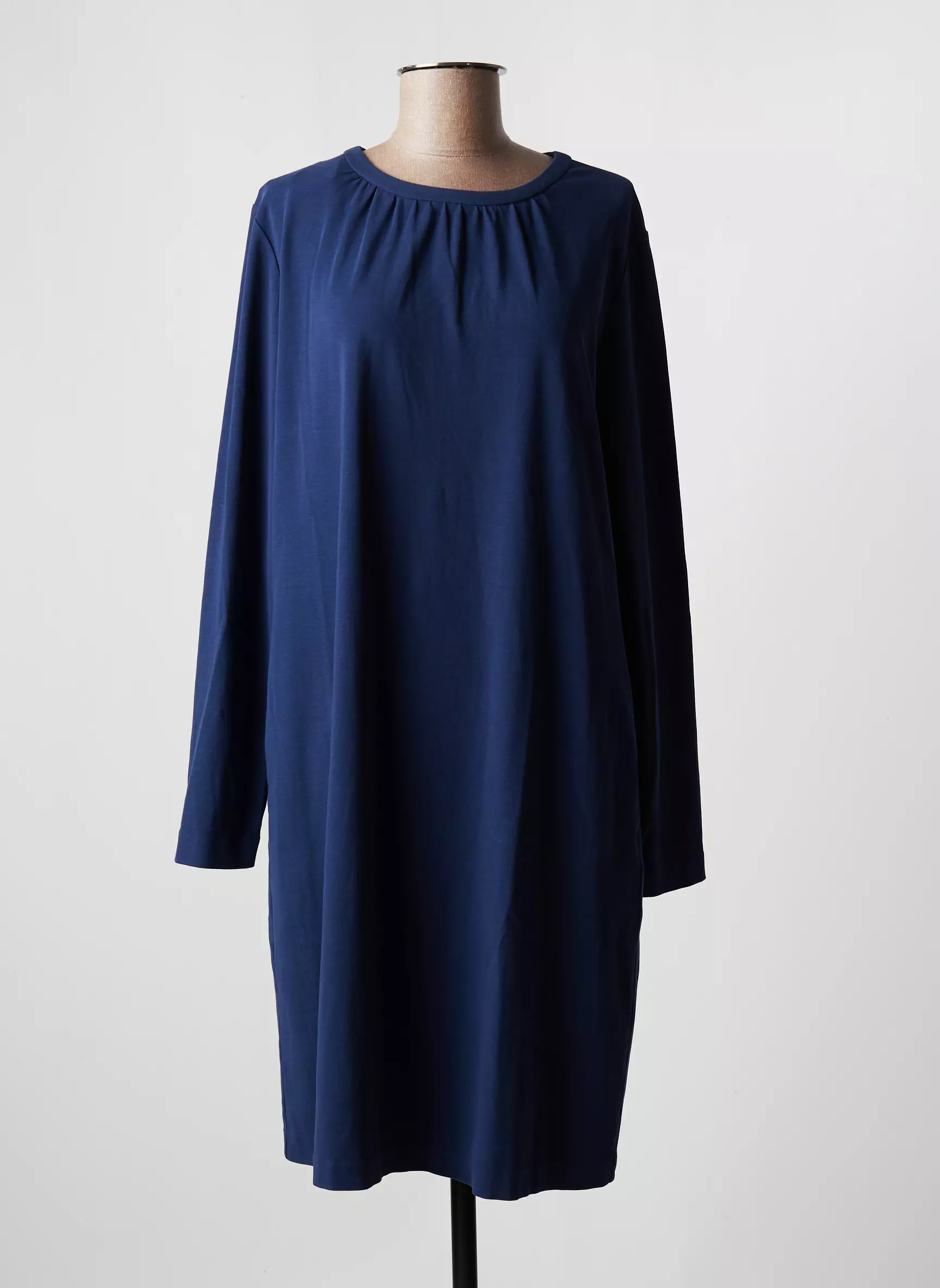 European Culture Robes Mi Longues Femme couleur bleu