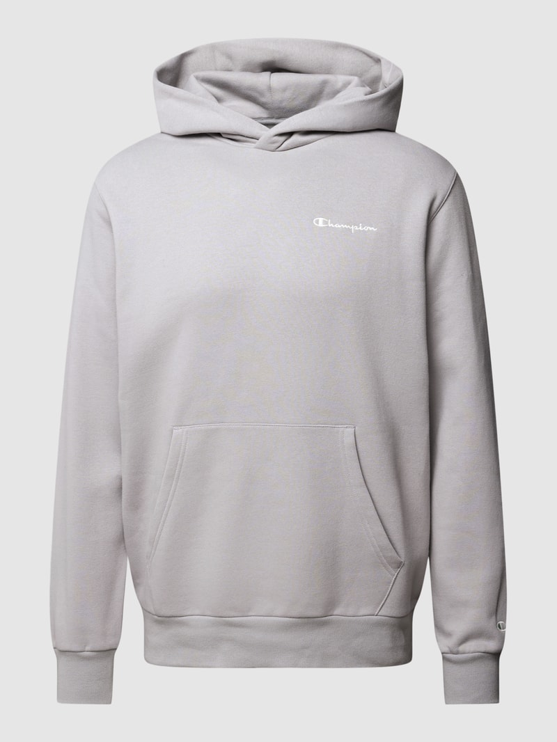 Oversized Hoodie mit Label-Detail in hellgrau