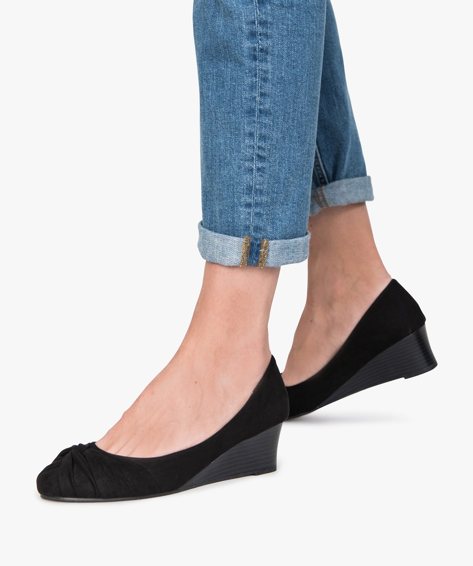 Ballerines à talon compensé noir | GEMO