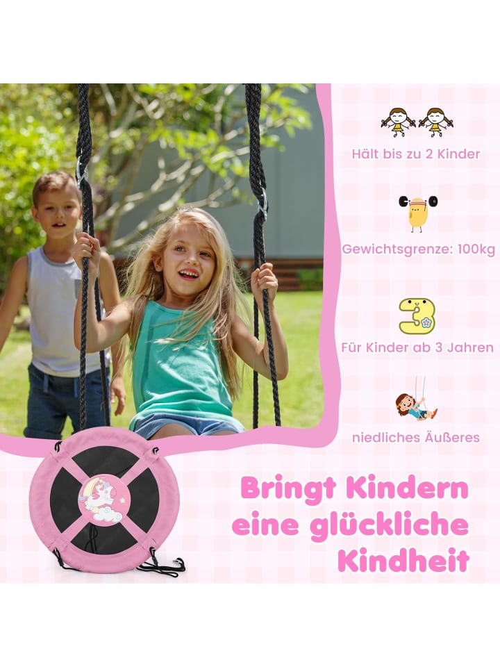 COSTWAY Nestschaukel Ø100cm ab 3 Jahre in Rosa günstig kaufen onesize