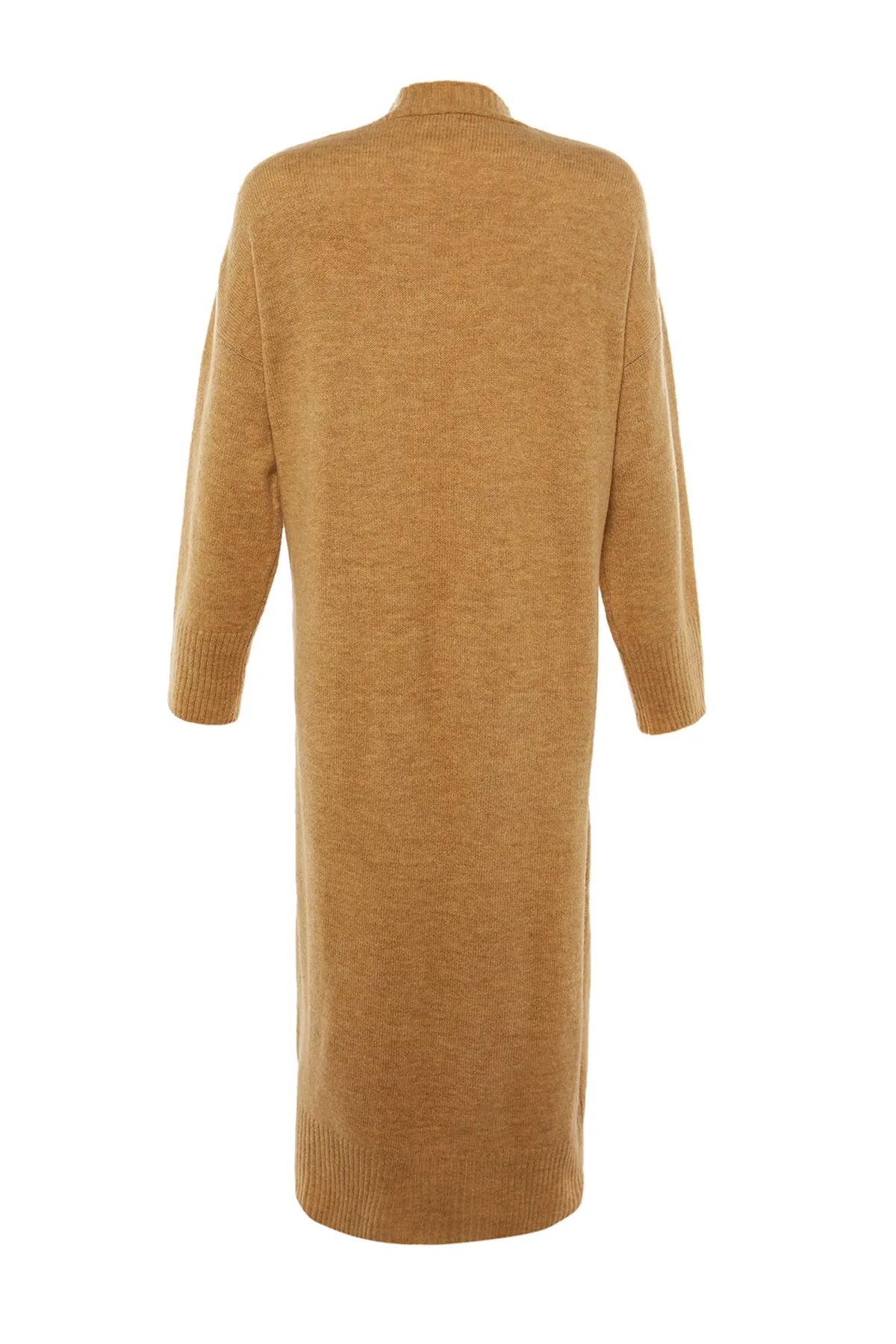Trendyol Collection  Kamelfarbene, lange Strickjacke TWOAW21HI0225