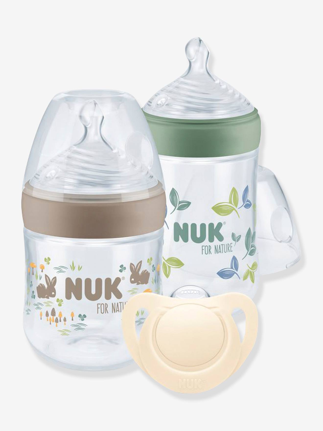 Coffret Starter Set (2 biberons + sucette) NUK for Nature blanc