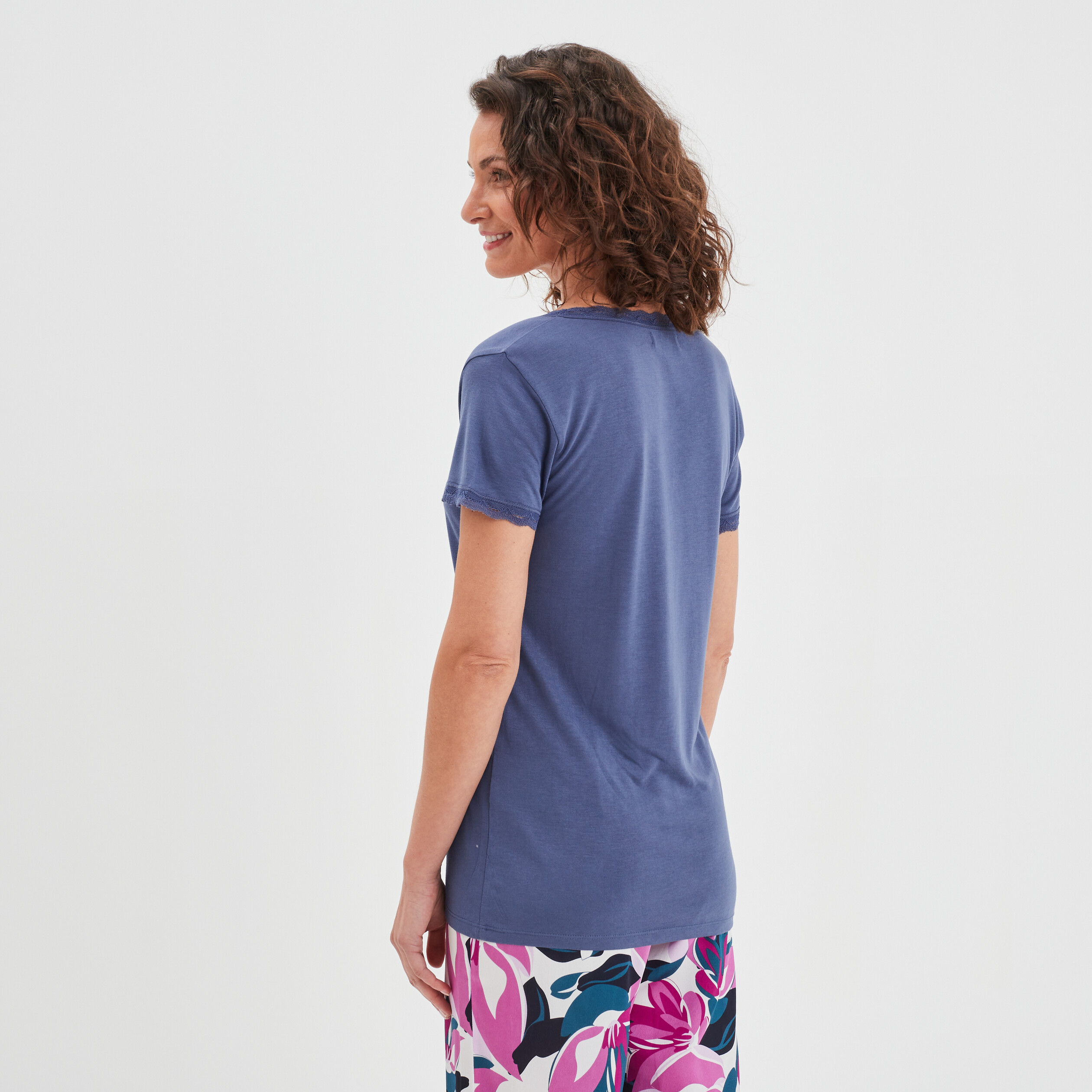 T-shirt de pyjama bleu foncé femme | La Halle