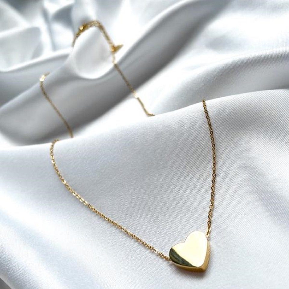 ENGELSINN Edelstahlkette Love Gold Herz inkl. Geschenkbox (1-tlg)