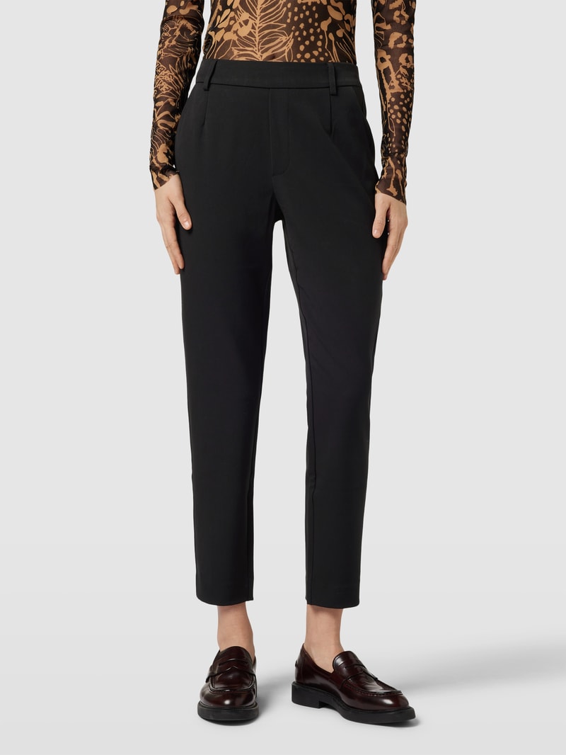 Slim Fit Stoffhose mit Bundfalten Modell 'VARONE' in black