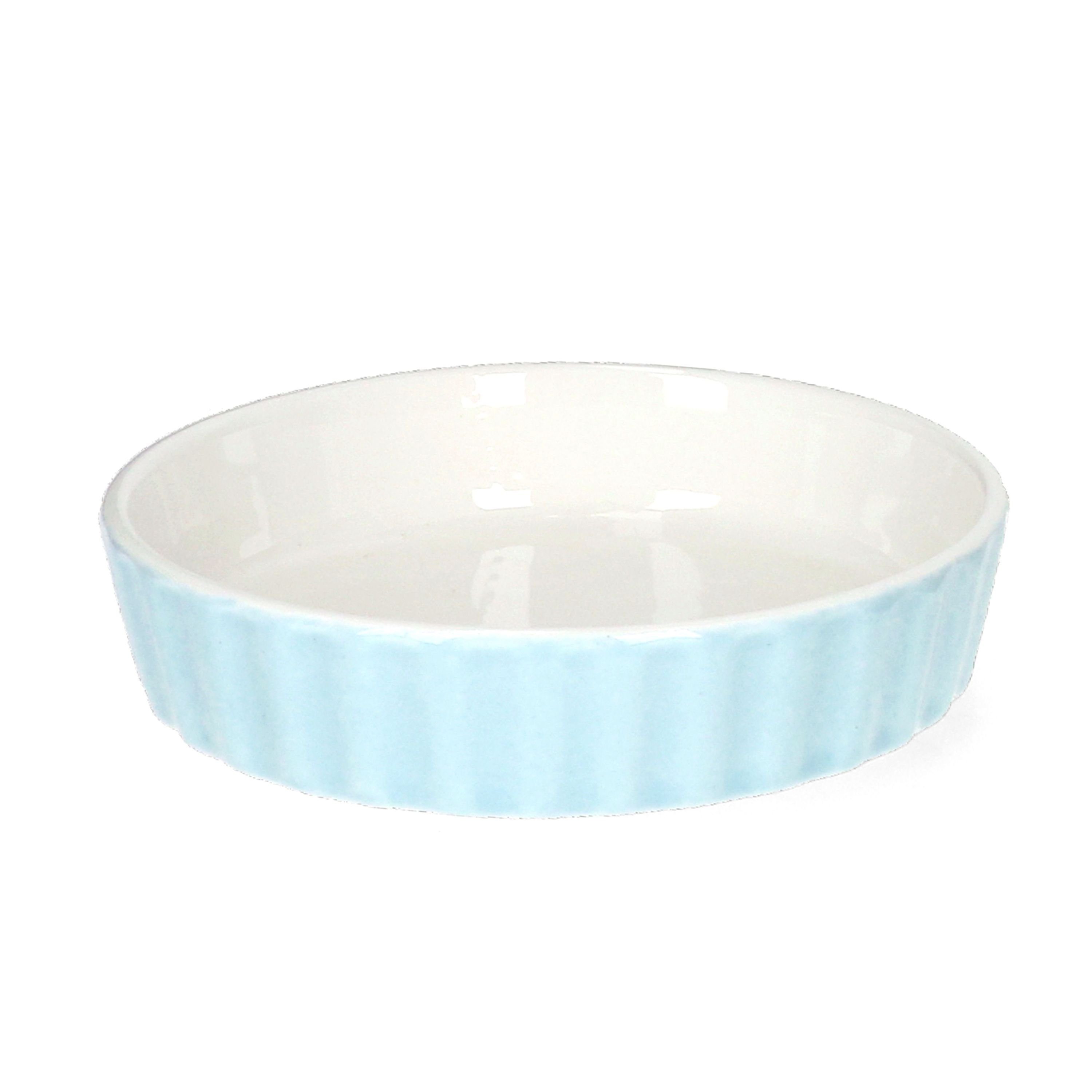 MamboCat Auflaufform 6er Set Crème Brûlée-Förmchen Emilia rosa türkis grau Schälchen, Porzellan