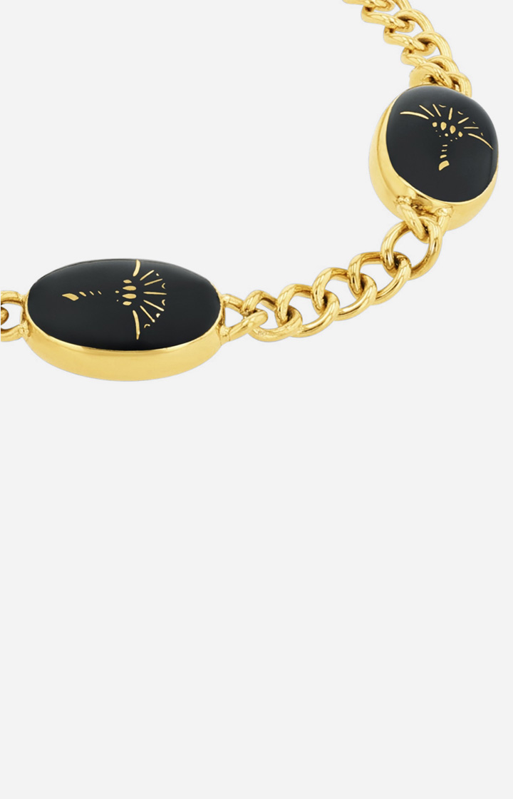 Armband mit Enamel Black in Gold/Schwarz