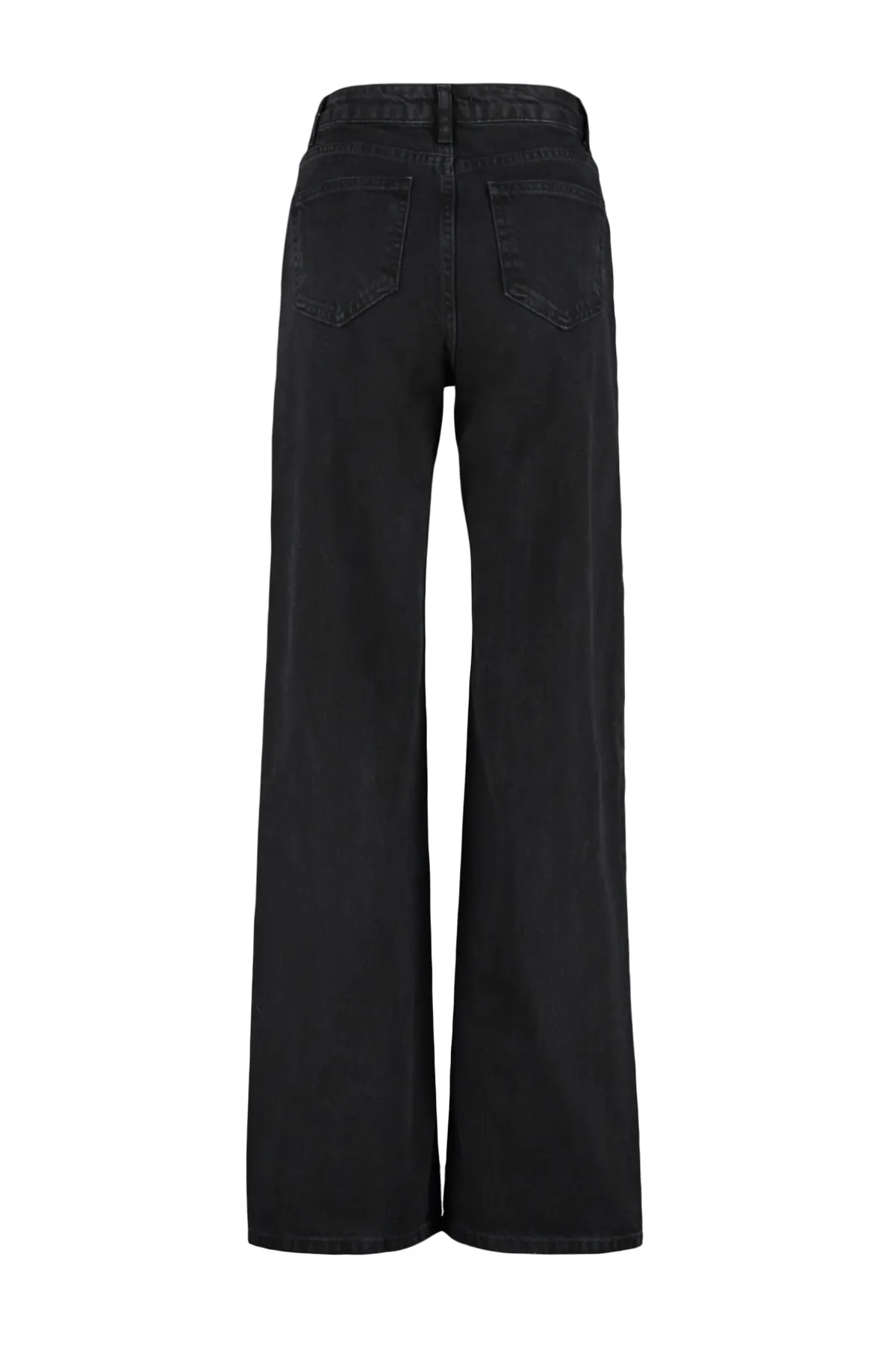 Trendyol Collection  Schwarze Jeans mit hoher Taille und weitem Bein TWOSS23JE00068
