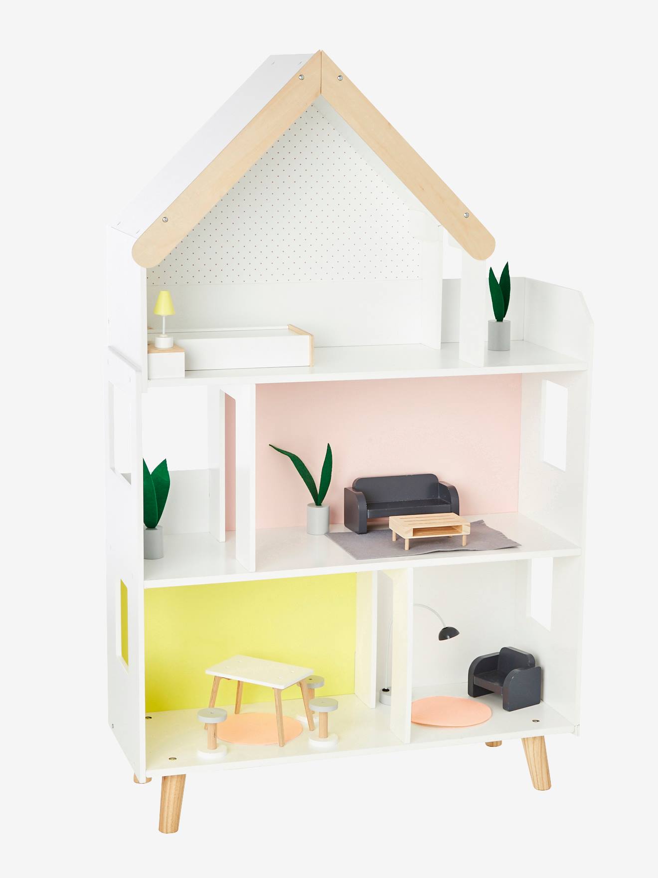 Maison de poupée mannequin en bois FSC® multicolore