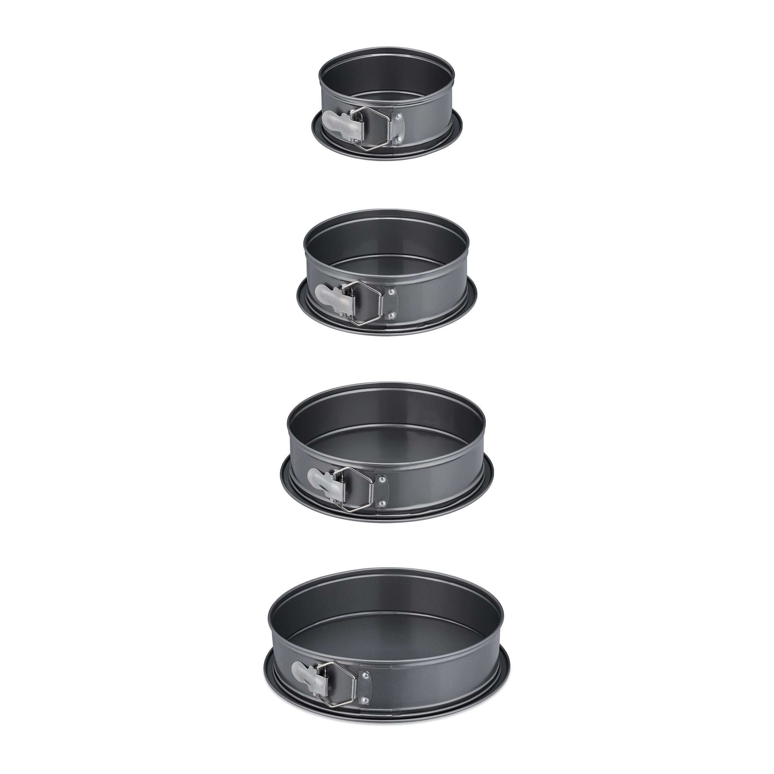 relaxdays Springform Springform 4er Set mit Auslaufschutz
