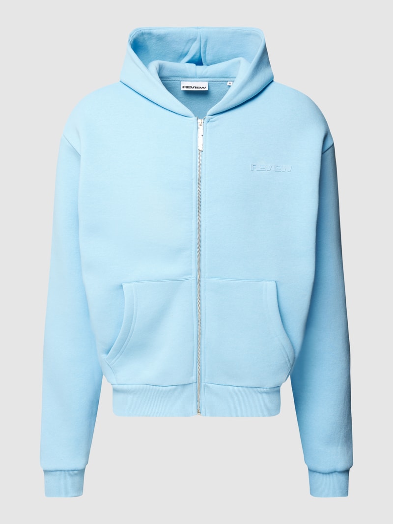 Sweatjacke mit Kapuze in hellblau