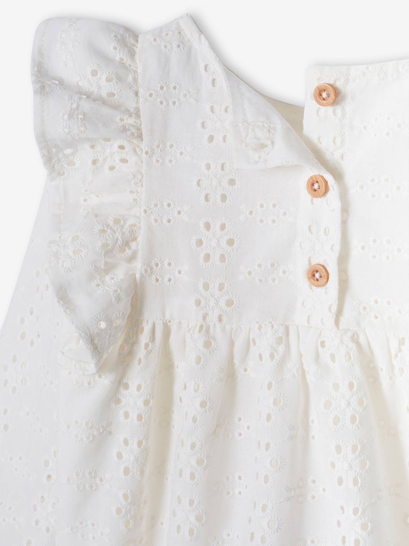 Vertbaudet Mädchen Volant-Bluse - himmelblau