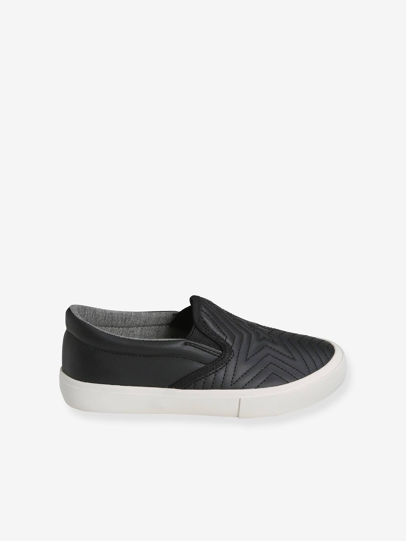 Vertbaudet Mädchen Slip-on-Sneakers, Sterne - schwarz