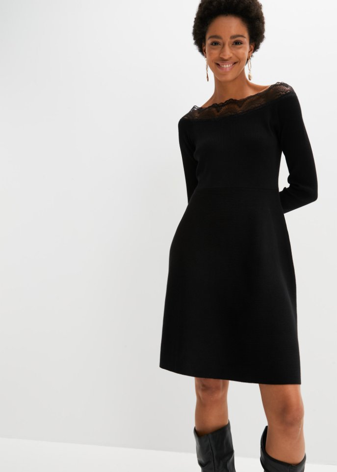 Strickkleid mit Spitze