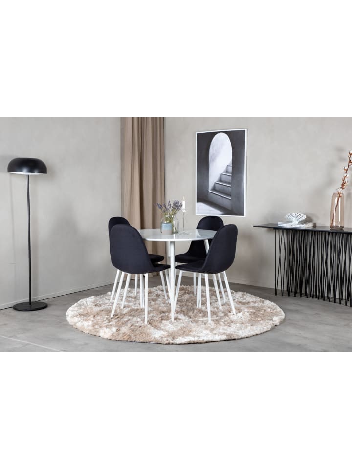 ebuy24 Essgruppe Plaza 4 (5-teilig) Schwarz 100 x 100 cm günstig kaufen onesize