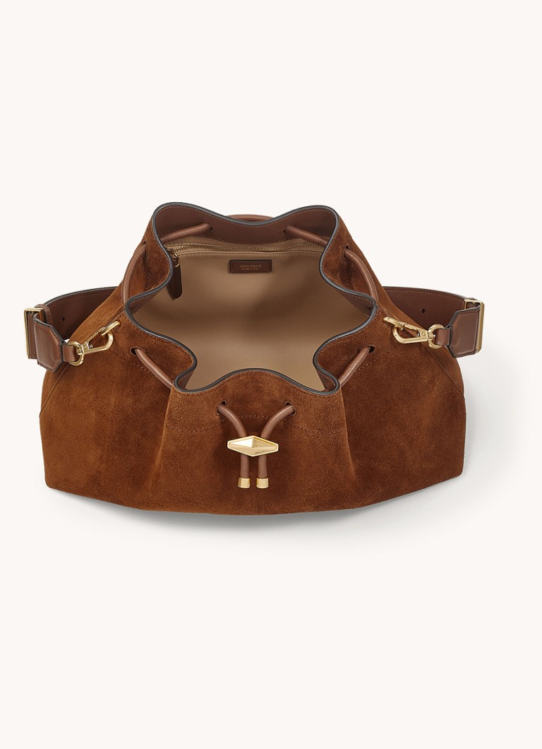 Borsa a tracolla Jimmy Choo Cinch M in pelle scamosciata di vitello.