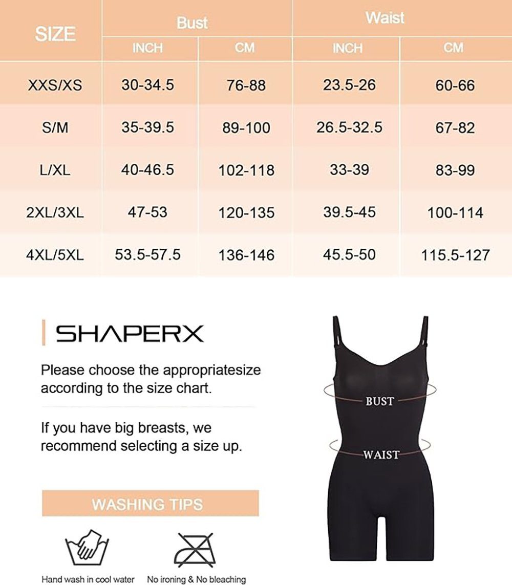 SCOCLO Shaping-Body Shapewear Damen Figurformender Body Shaper Bauchweg (1 tlg) Formende Bodys Abnehmen Shaping Bodysuit