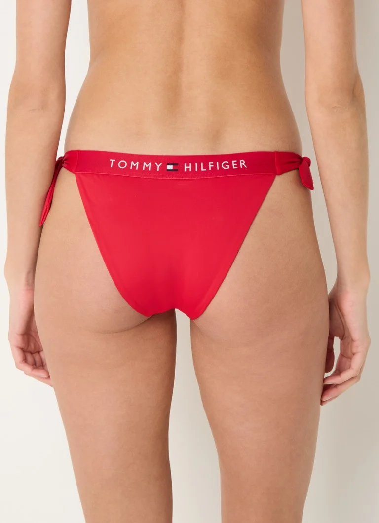 Slip de bikini cu bandă la talie și logo Tommy Hilfiger