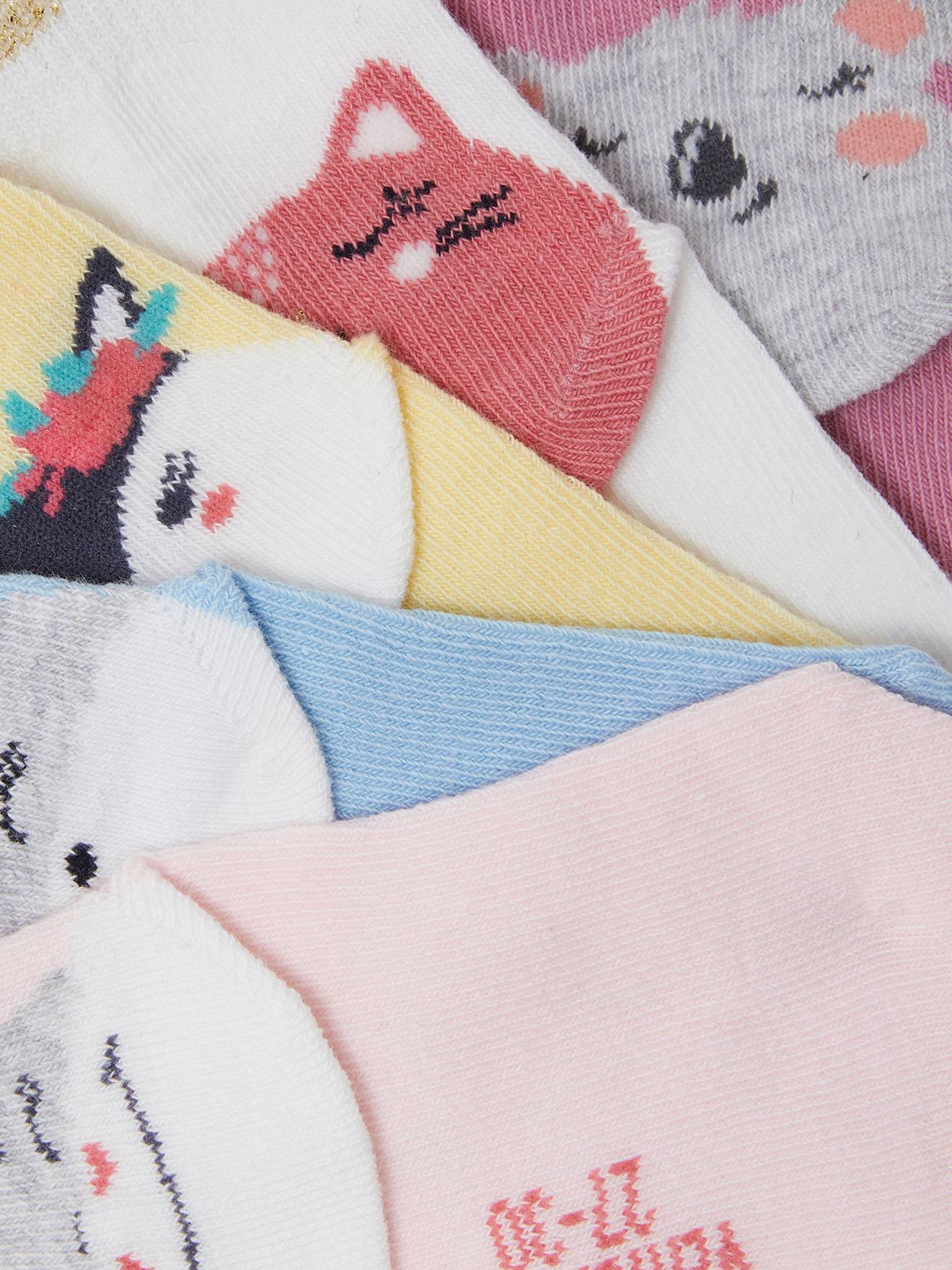 Lot de 5 paires de mi-chaussettes animaux lot rose clair