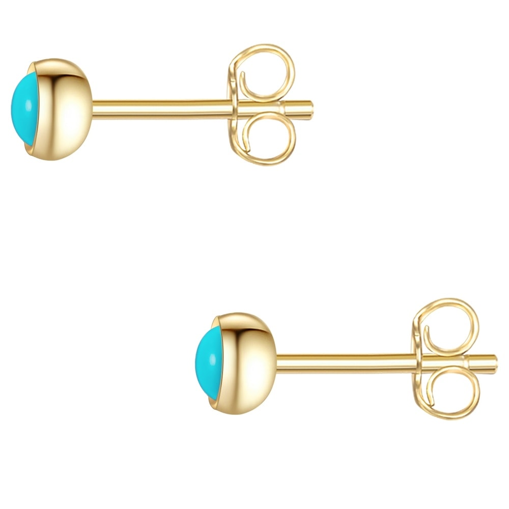 Glanzstücke München Puces d'oreilles en argent Argent sterling Turquoise reconstituée en Or jaune Boucles d'oreilles