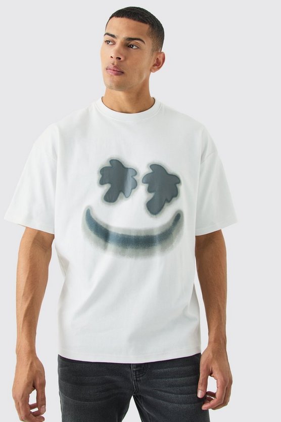 Oversize T-Shirt mit Tropics Smiley Print