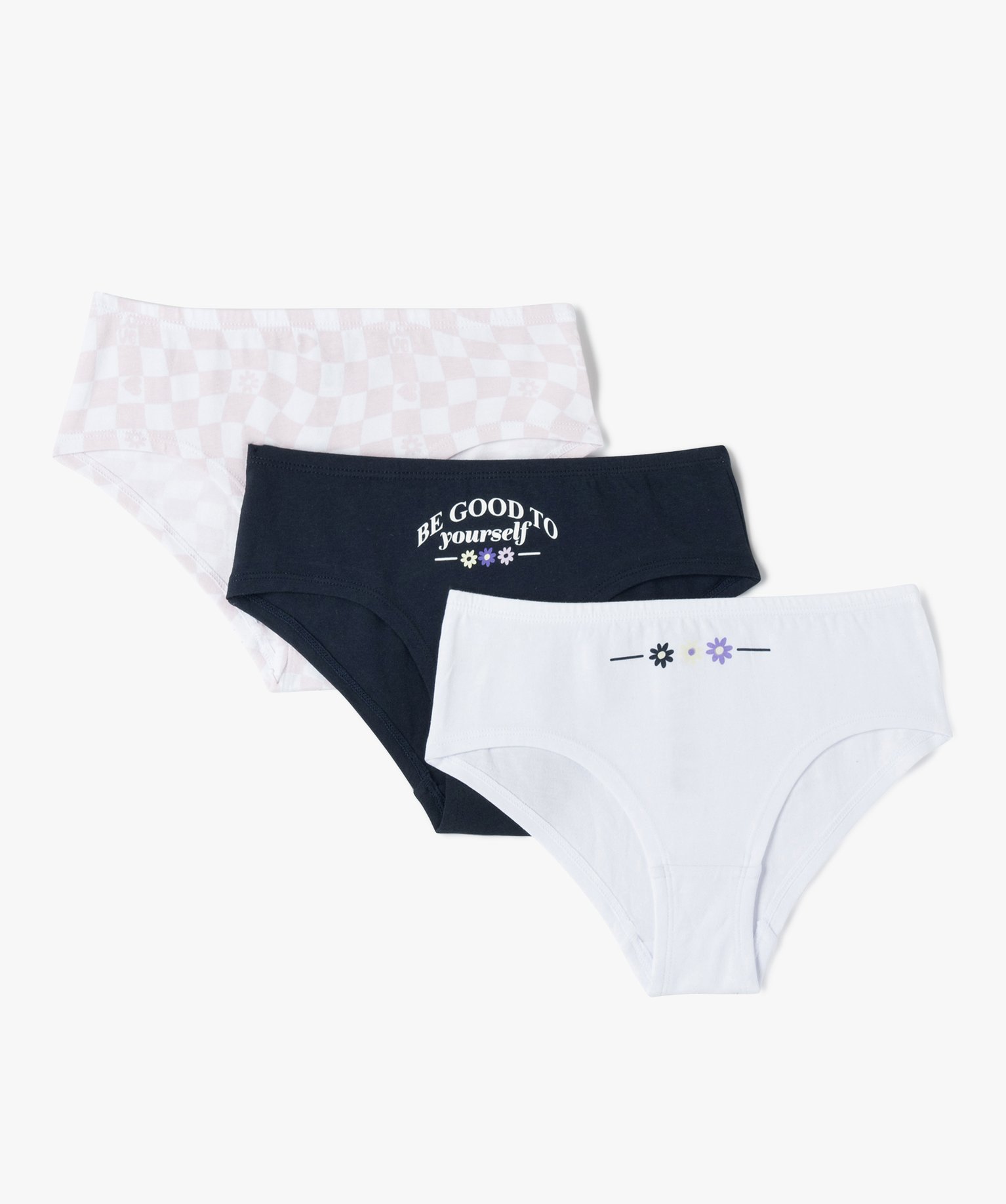 Shorties fille à motifs en coton biologique stretch (lot de 3) multicolore | GEMO