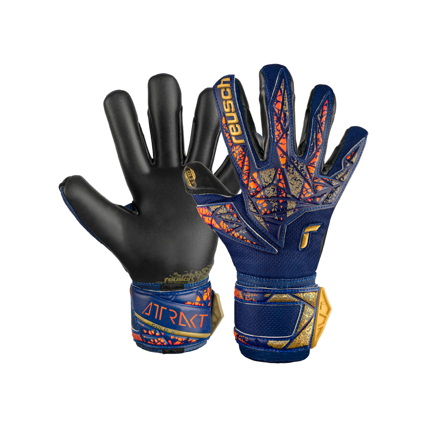 Reusch Attrakt Gold X TW-Handschuhe Blau Gold Schwarz F4411