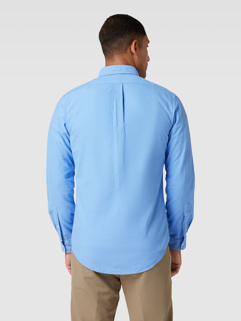 Slim Fit Freizeithemd mit Button-Down-Kragen in hellblau