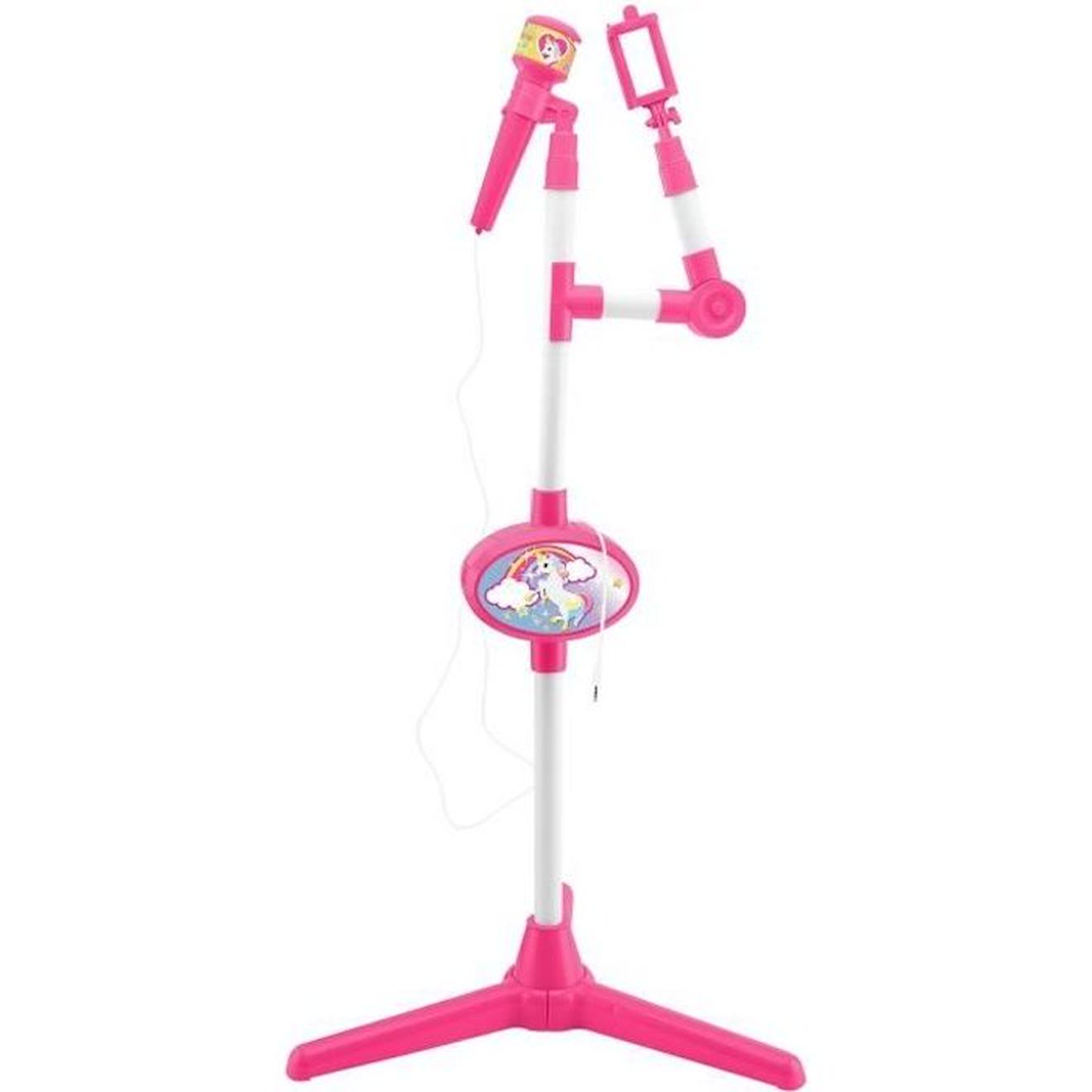 Microphone Licorne avec pied lumineux et haut-parleur