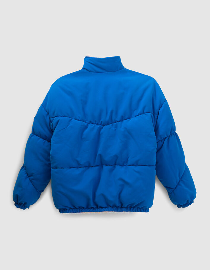 Doudoune réversible bleue et Sherpa écru fille