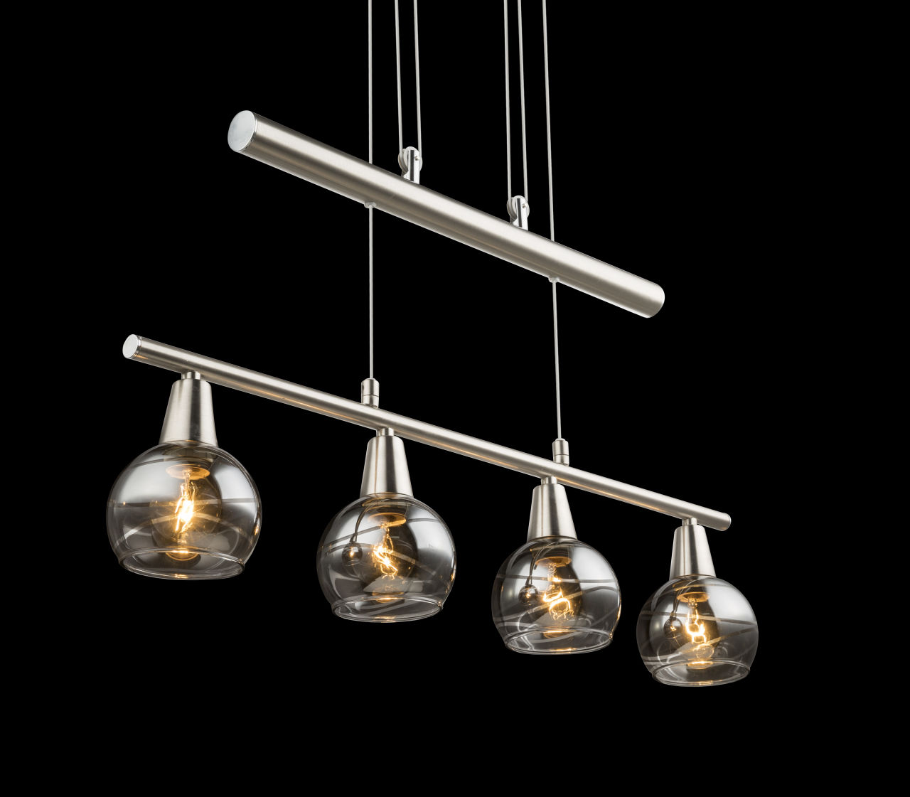 Globo Lighting - ROMAN - Hängeleuchte Metall Nickel matt, 4x E14 LED