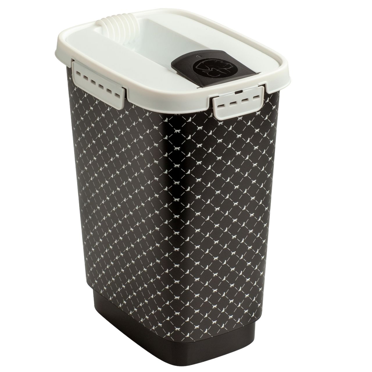 Rotho Babydesign Rotho MyPet Cody Tierfutterbehälter 10l mit Deckel und Klappe, schwarz/weiss