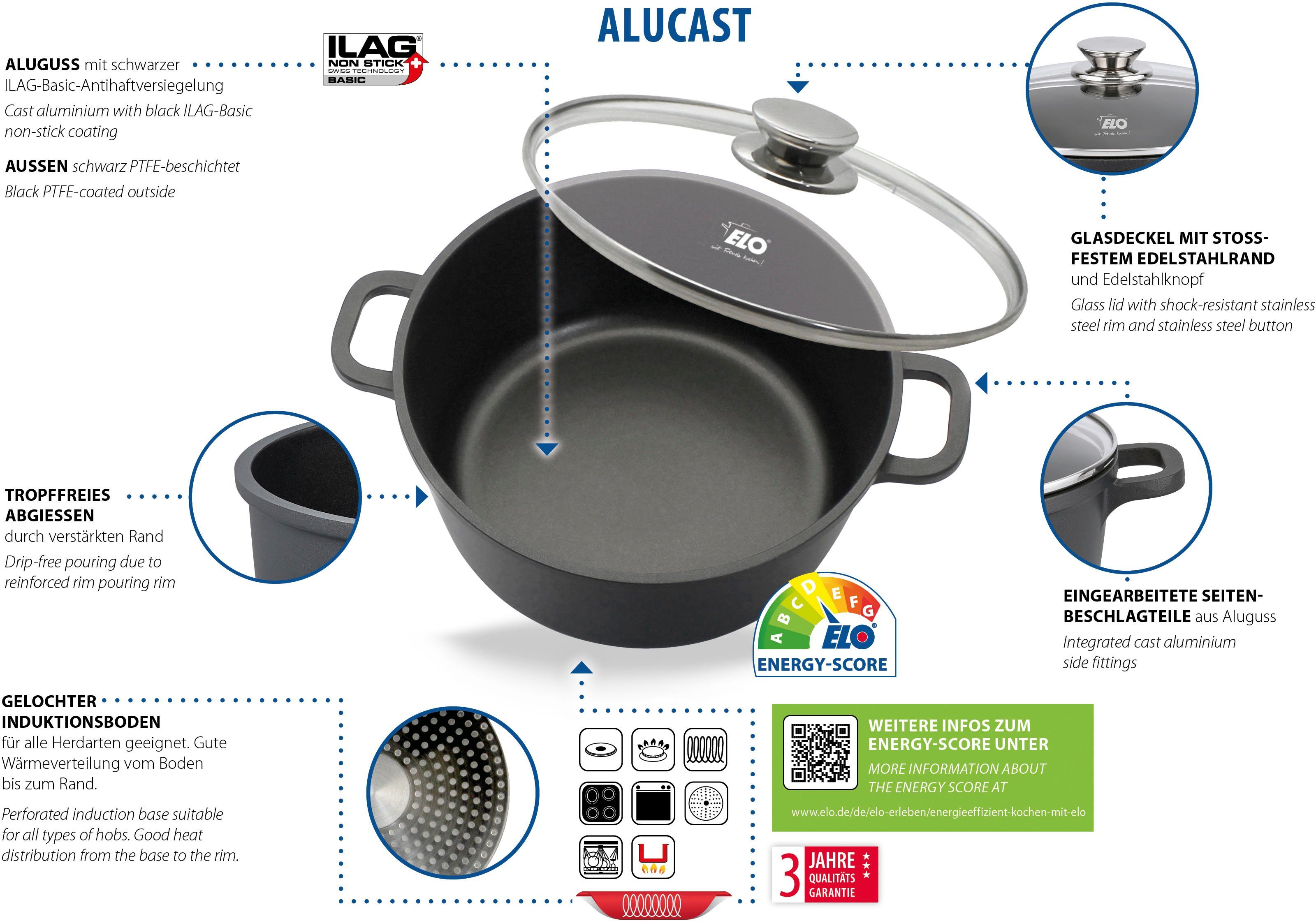 Elo Kochtopf Alucast, Aluminiumguss (1-tlg), Induktion