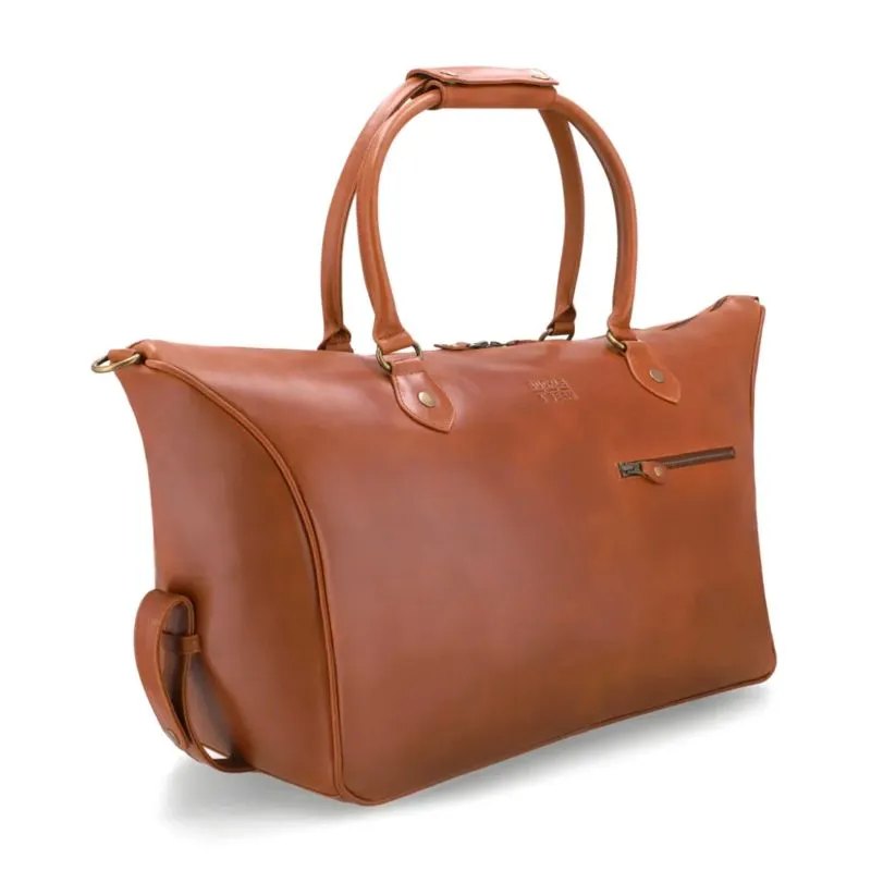 Buckle & Seam Leder Weekender Linwood - Cognac \/ Blau