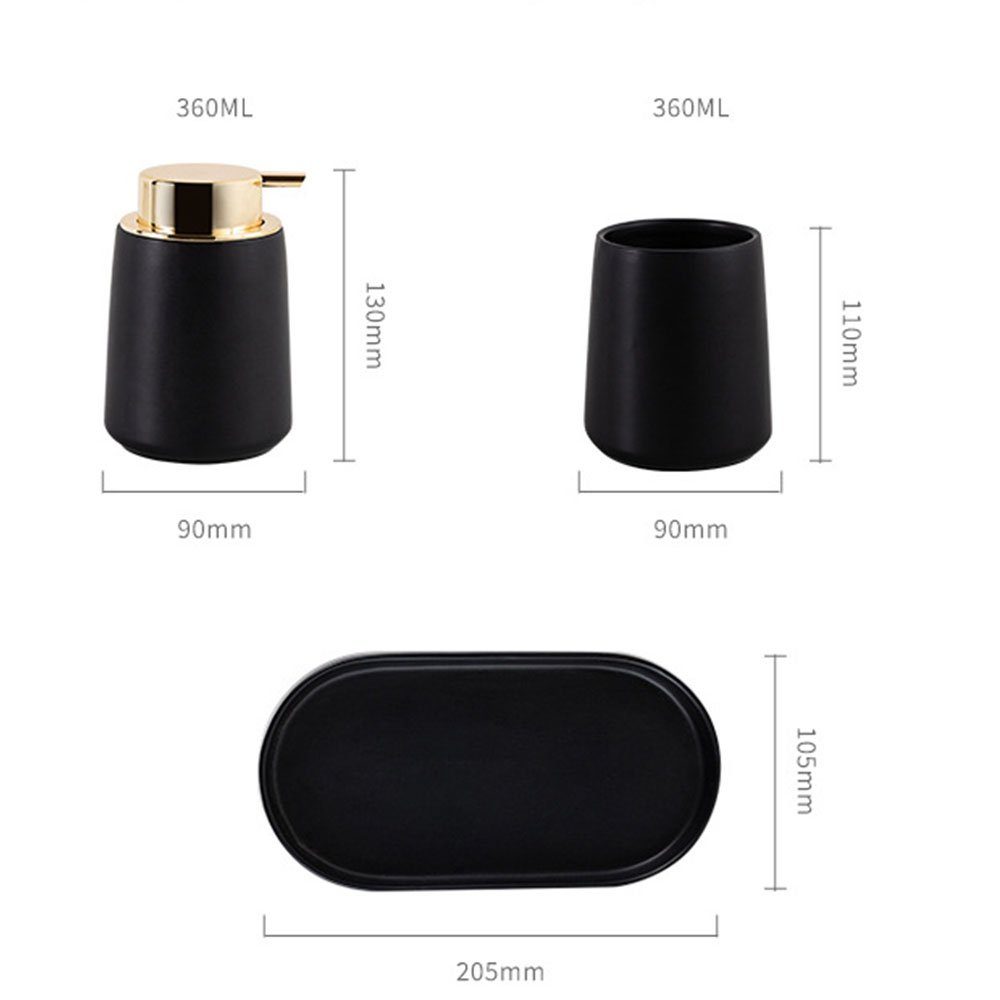 KOMIRO Badezimmer-Set 5-teiliges Badezimmer-Dekorationsset,Schwarz