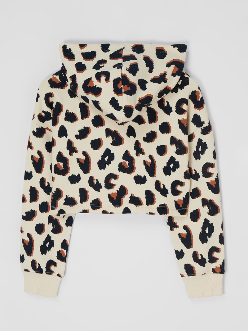Cropped Hoodie mit überschnittenen Schultern in camel