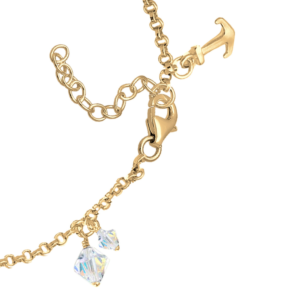 Elli Elli Bracelet Femmes Croix Cœur Ancre avec Cristaux en Argent Sterling 925 Bracelet