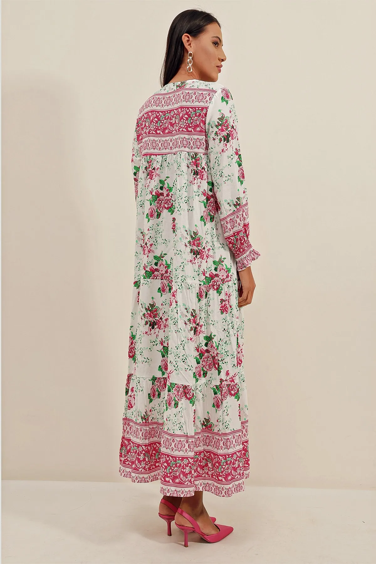 Bigdart  1947 Gemustertes langes Kleid Y Fuchsia