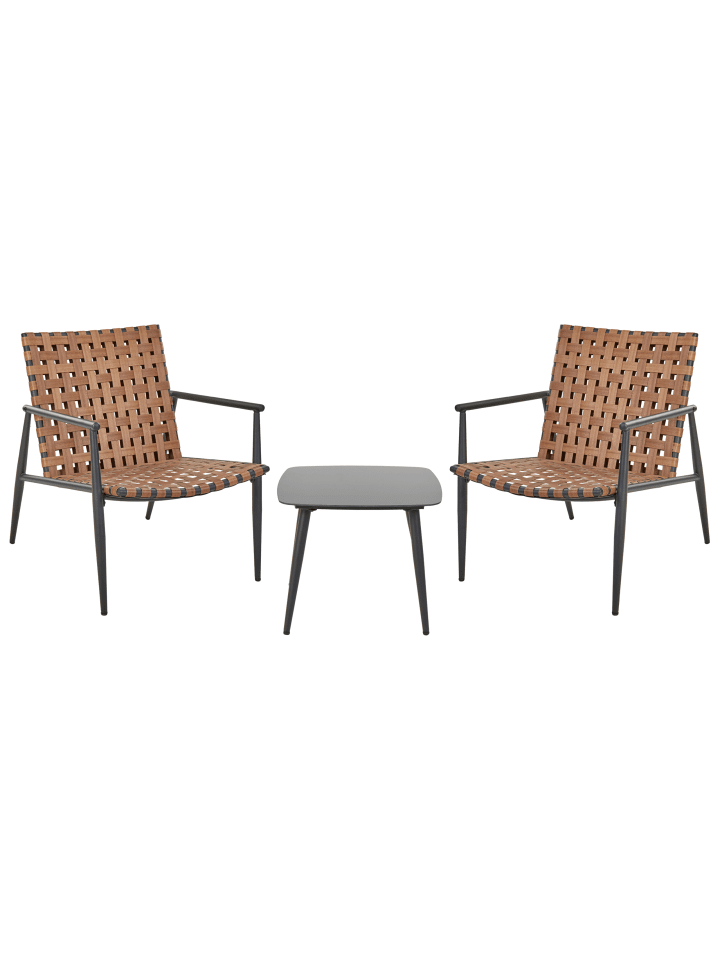 Beliani 3-tlg Bistro Set ZIRIA in Braun/Schwarz günstig kaufen onesize