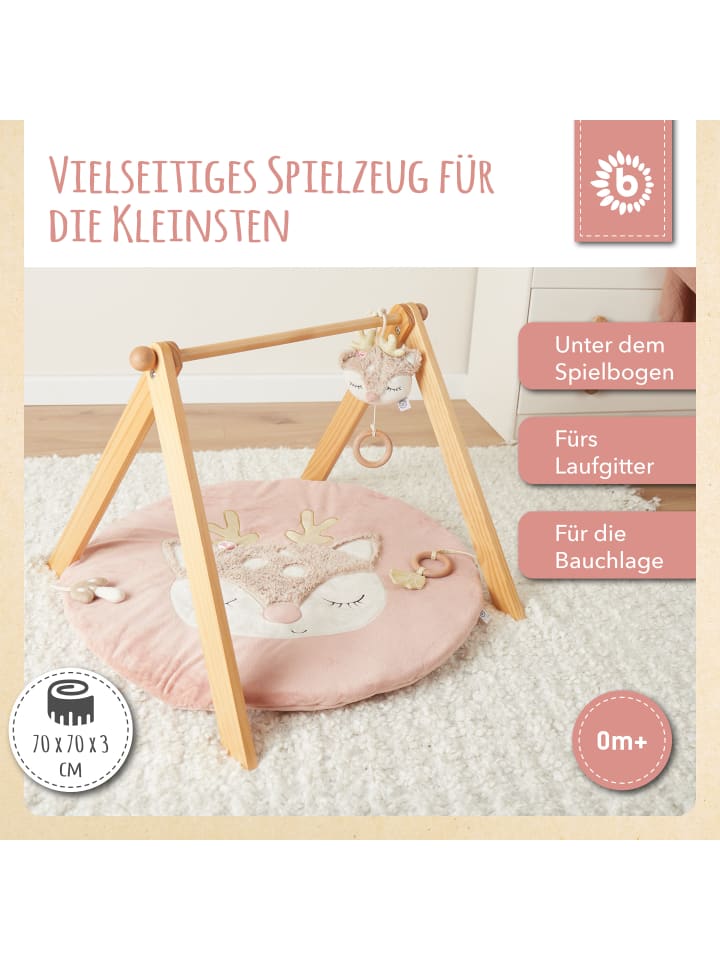 Bieco Spielwaren Krabbeldecke mit Aktivität Reh - ab Geburt in Rosa günstig kaufen onesize